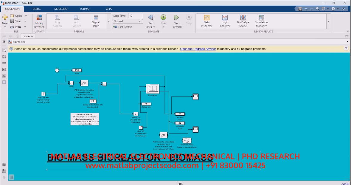 Biomass Bioreactor project simulation thumbnail for Electronics Engineering