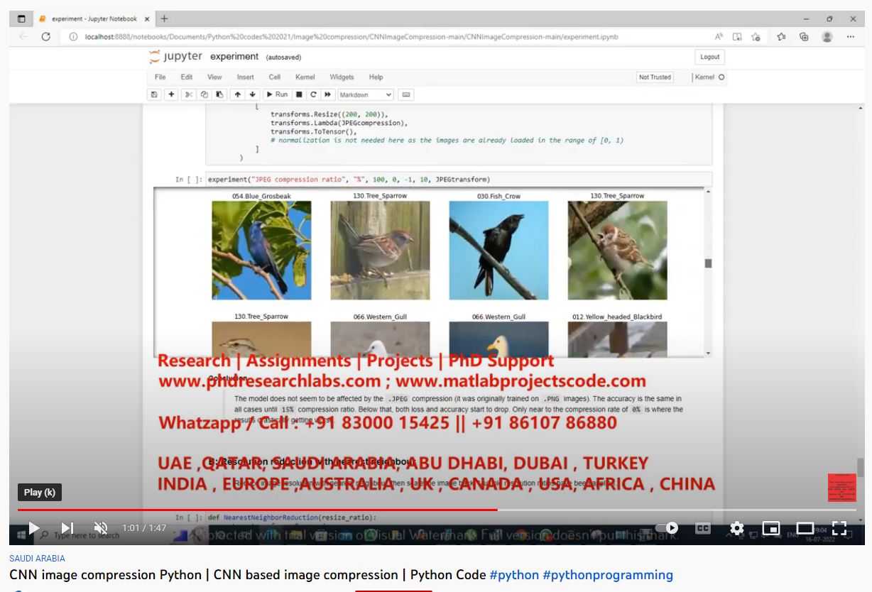 CNN Image Compression Python Project - Python CNN based Image Compression - Python Code project simulation thumbnail for Signal Processing and AI Engineering