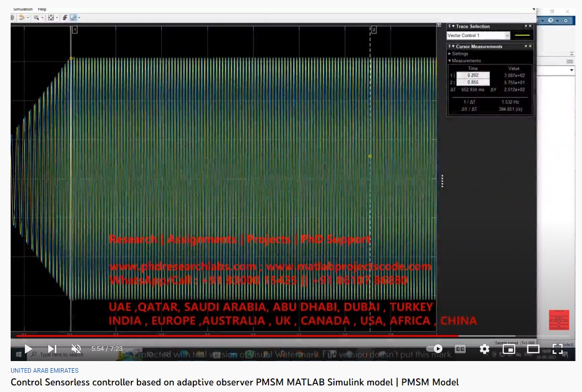 Control Sensorless Controller based on Adaptive Observer PMSM MATLAB SIMULINK Model project simulation thumbnail for Mechanical, EV and Mechatronics Engineering