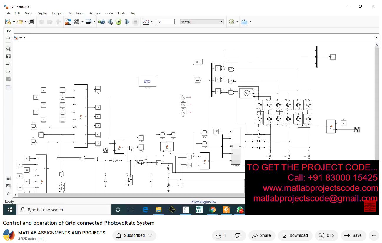 Control And Operation Of Grid Connected Photovoltaic System project thumbnail image
