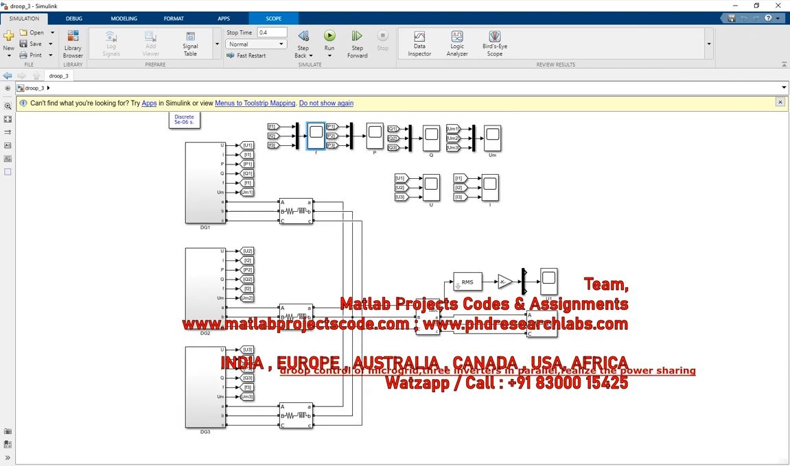 Droop Control System project simulation thumbnail for Control Systems Engineering