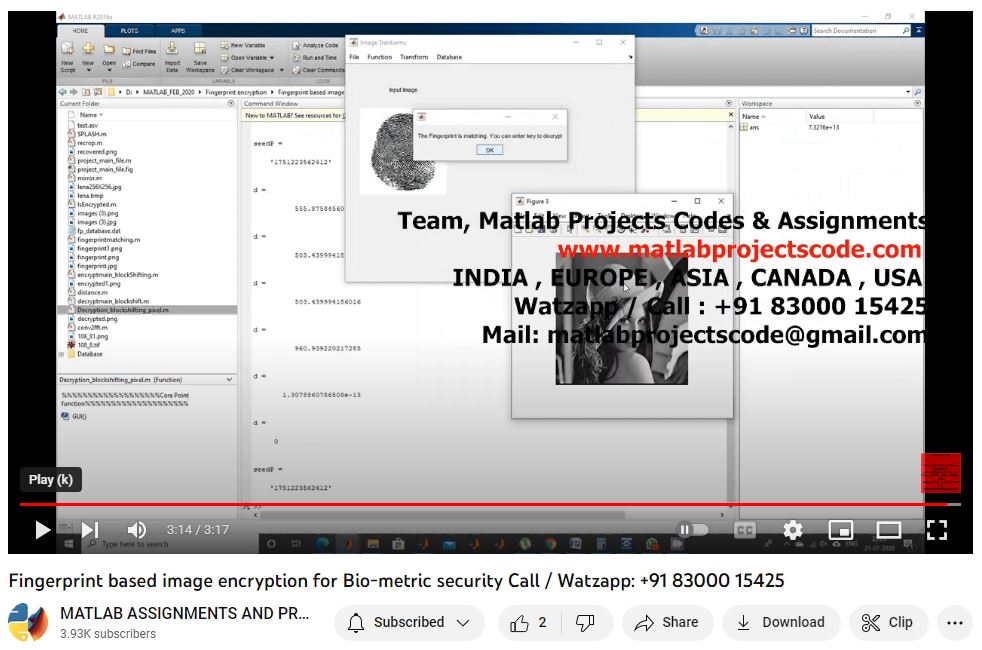 Fingerprint Based Image Encryption For Bio-Metric Security project simulation thumbnail for Signal Processing and AI Engineering