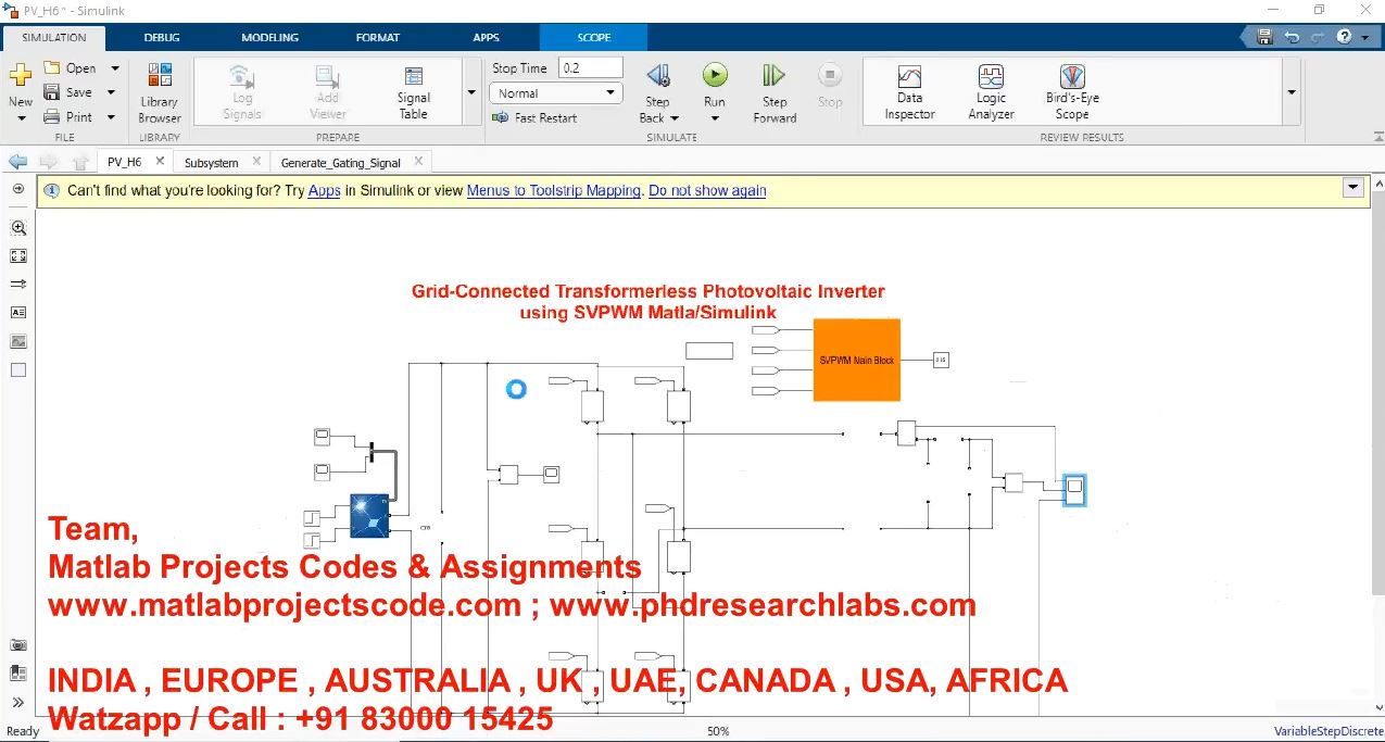 Grid-Connected Transformerless Photovoltaic Inverter Using Svpwm Matlab_Simulink project thumbnail image