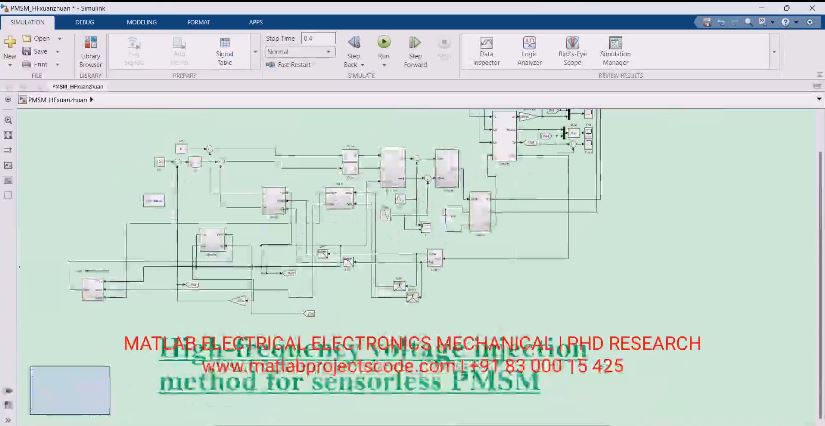 High-Frequency Voltage Injection Method For Sensorless Of Pmsm project simulation thumbnail for Mechanical, EV and Mechatronics Engineering