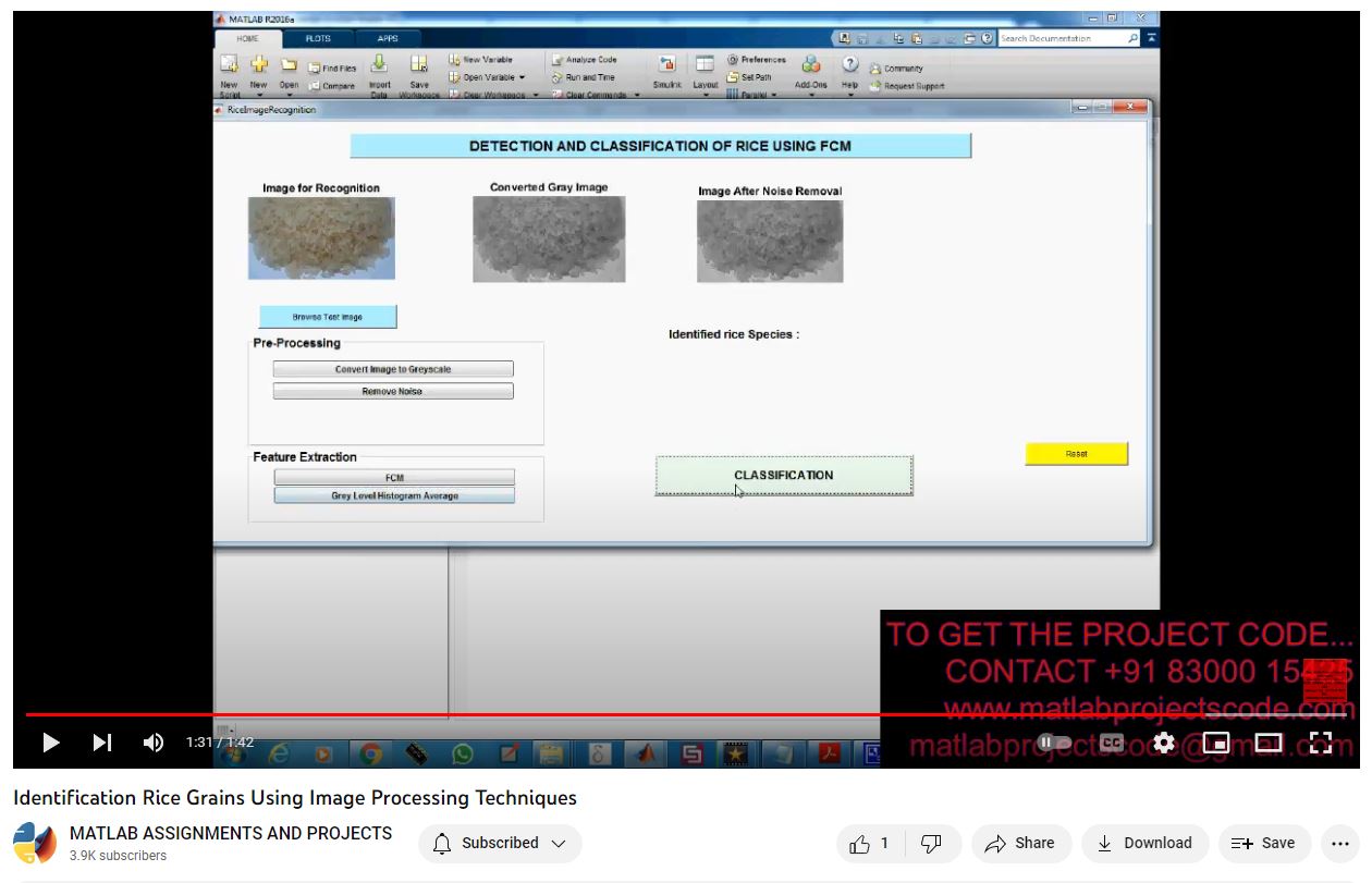 Identification Rice Grains Using Image Processing Techniques project simulation thumbnail for Signal Processing and AI Engineering