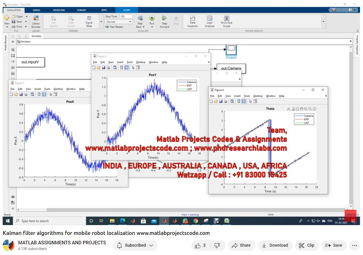Kalman Filter Algorithms For Mobile Robot Localization project simulation thumbnail for Mechanical, EV and Mechatronics Engineering