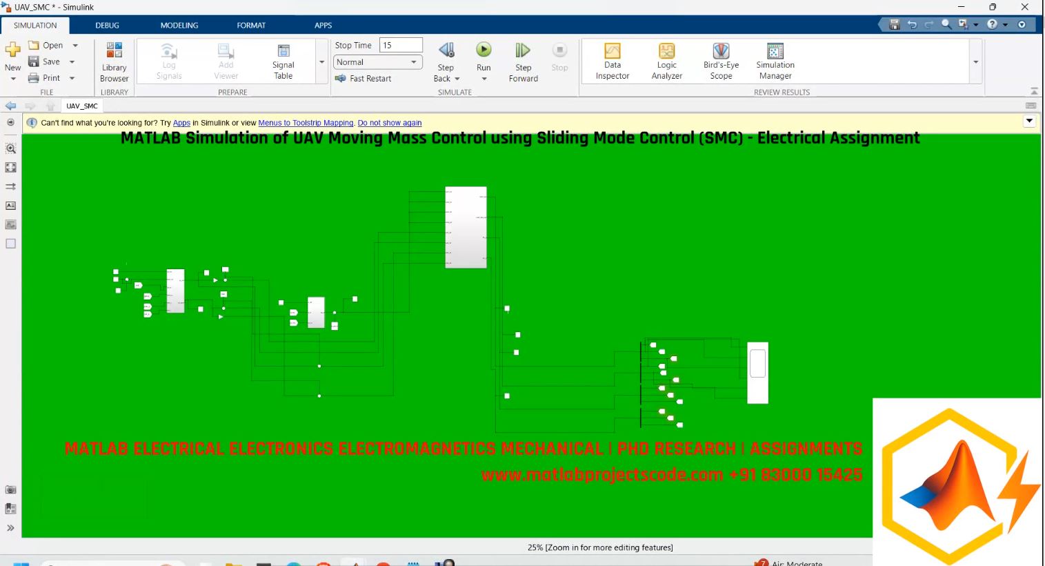 Matlab Simulation Of Uav Moving Mass Control Using Sliding Mode Control Smc - Electrical Assignment project thumbnail image