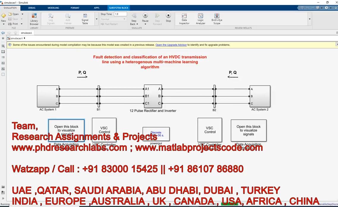 Matlab Model For Hvdc System Using Machine Learning project simulation thumbnail for Power Electronics Engineering