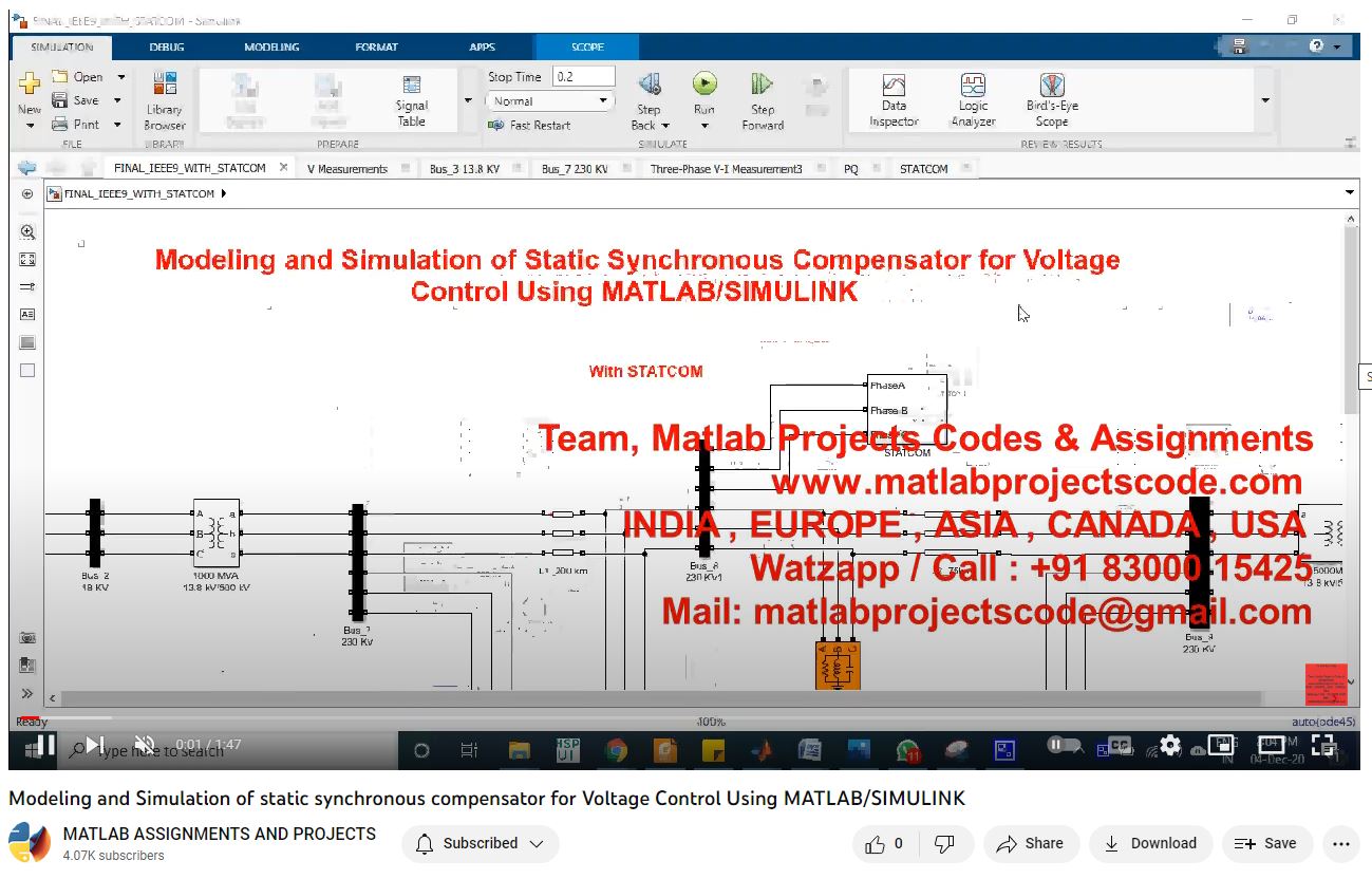 Modeling And Simulation Of Static Synchronous Compensator For Voltage Control Using Matlab_Simulink-Matlab Simulink-Electrical Assignments-Projects-Phd Research project simulation thumbnail for Control Systems Engineering