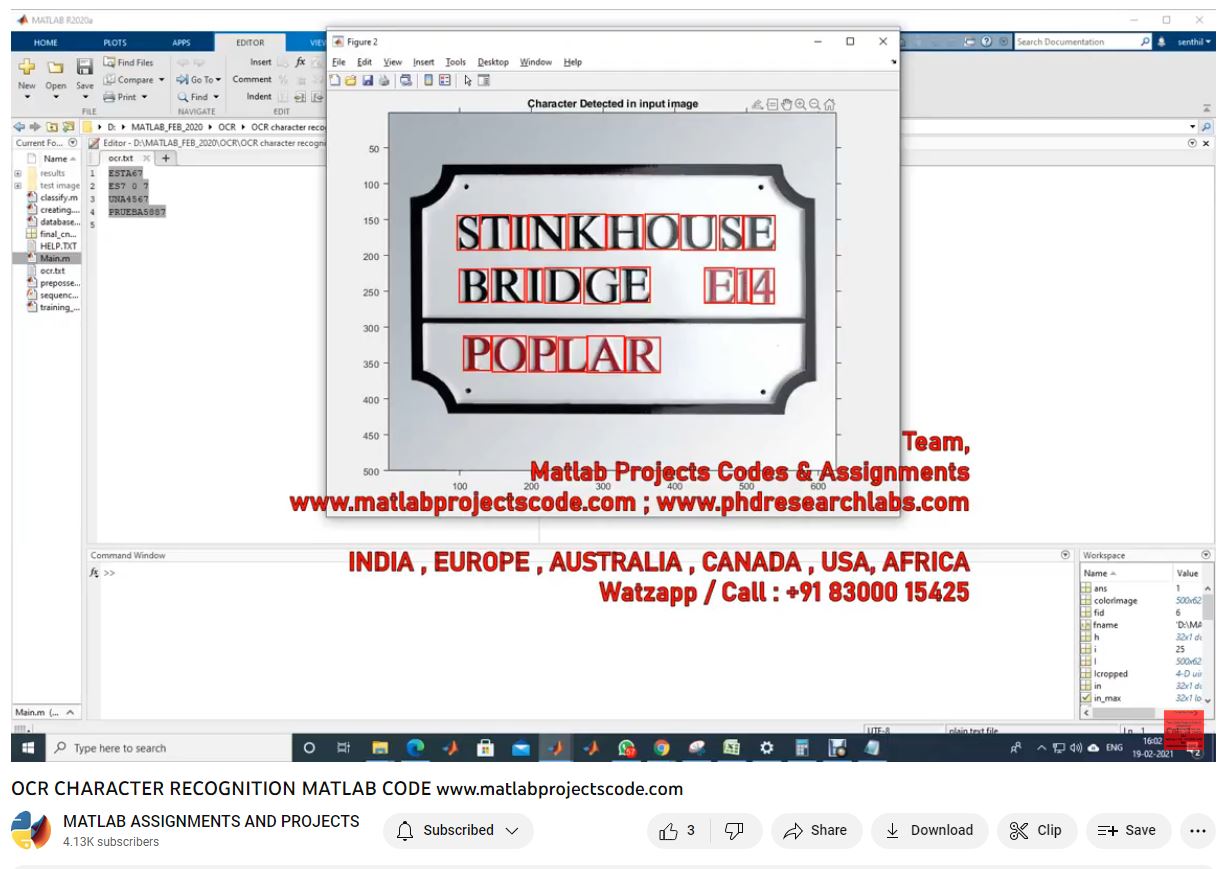 Ocr Character Recognition Matlab Code project simulation thumbnail for Signal Processing and AI Engineering
