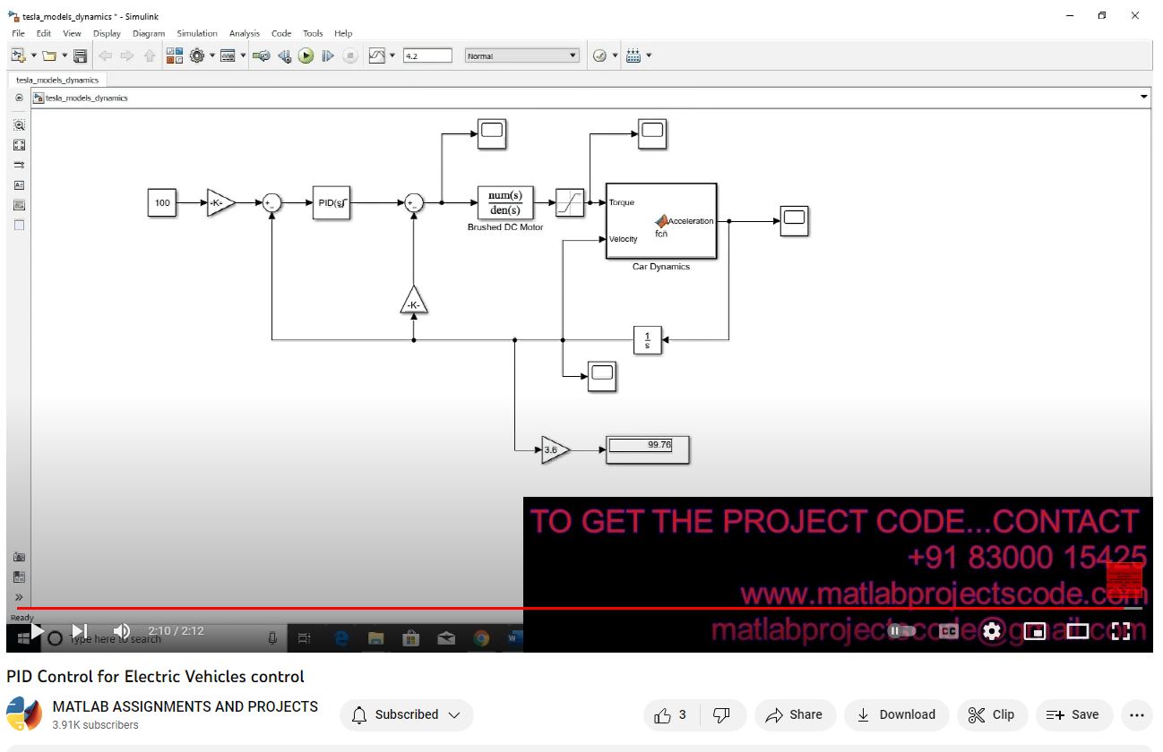 Pid Control For Electric Vehicles Control project simulation thumbnail for Mechanical, EV and Mechatronics Engineering