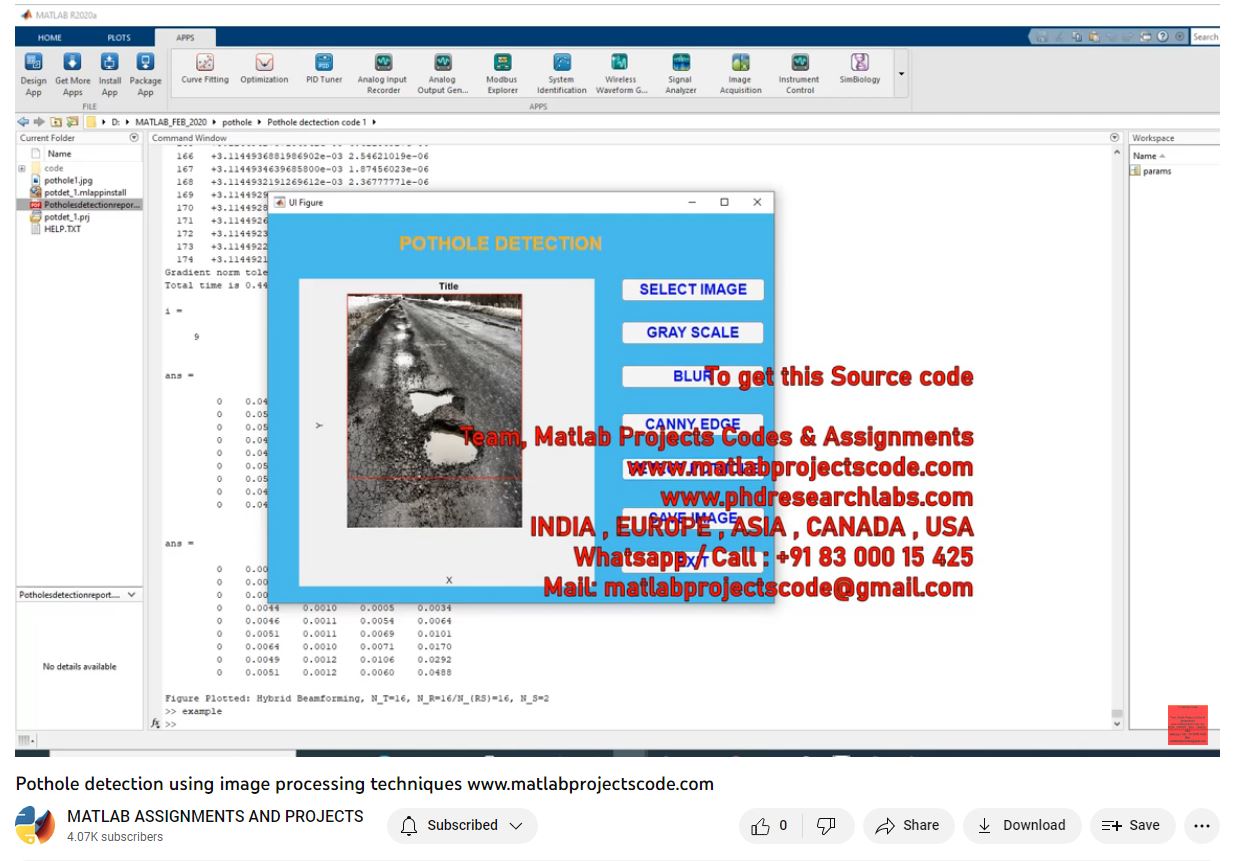 Pothole Detection Using Image Processing Techniques-Matlab Simulink-Electrical Assignments-Projects-Phd Research project simulation thumbnail for Signal Processing and AI Engineering
