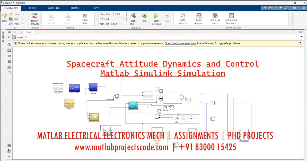 Spacecraft Attitude Dynamics And Control Matlab Simulink Simulation project simulation thumbnail for Mechanical, EV and Mechatronics Engineering