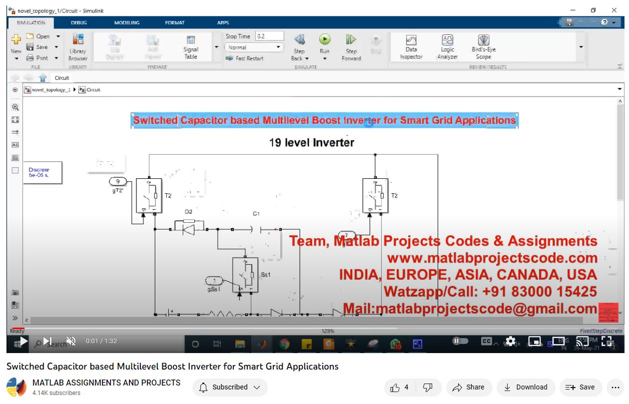 Switched Capacitor Based Multilevel Boost Inverter For Smart Grid Applications project simulation thumbnail for Power Electronics Engineering