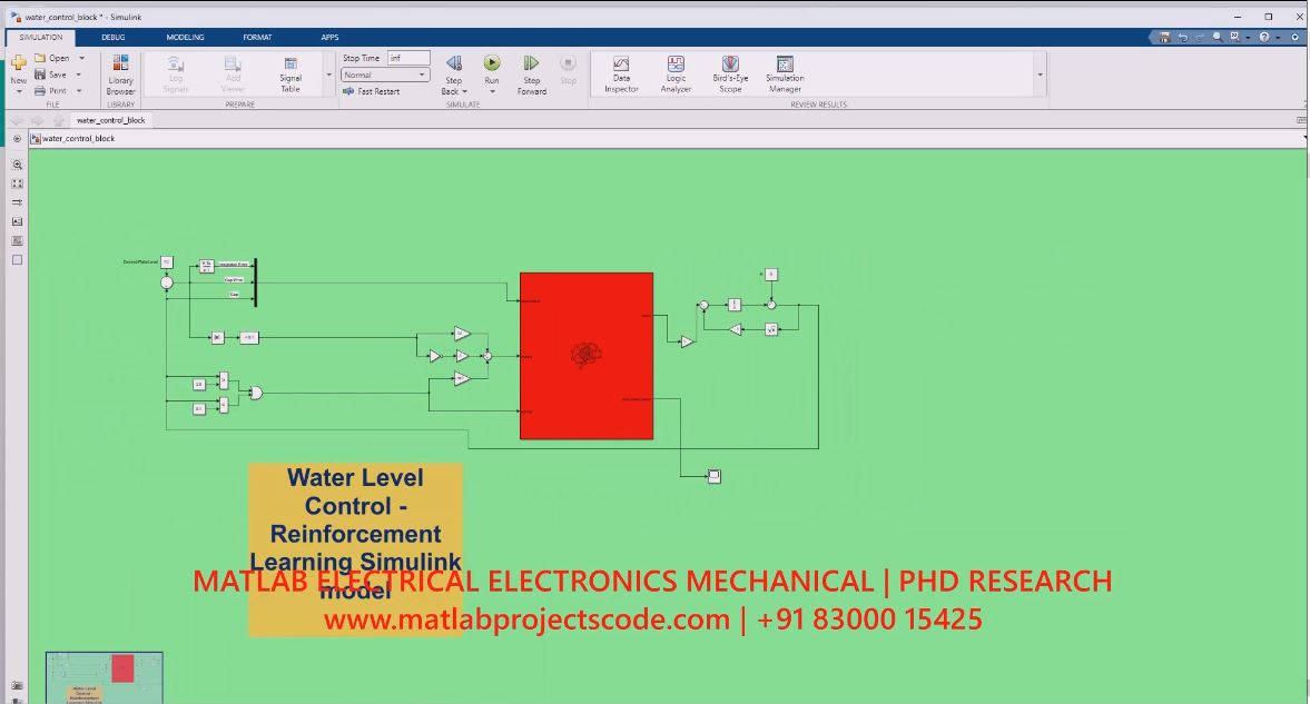 Water Level Control - Reinforcement Learning Simulink Model project simulation thumbnail for Control Systems Engineering