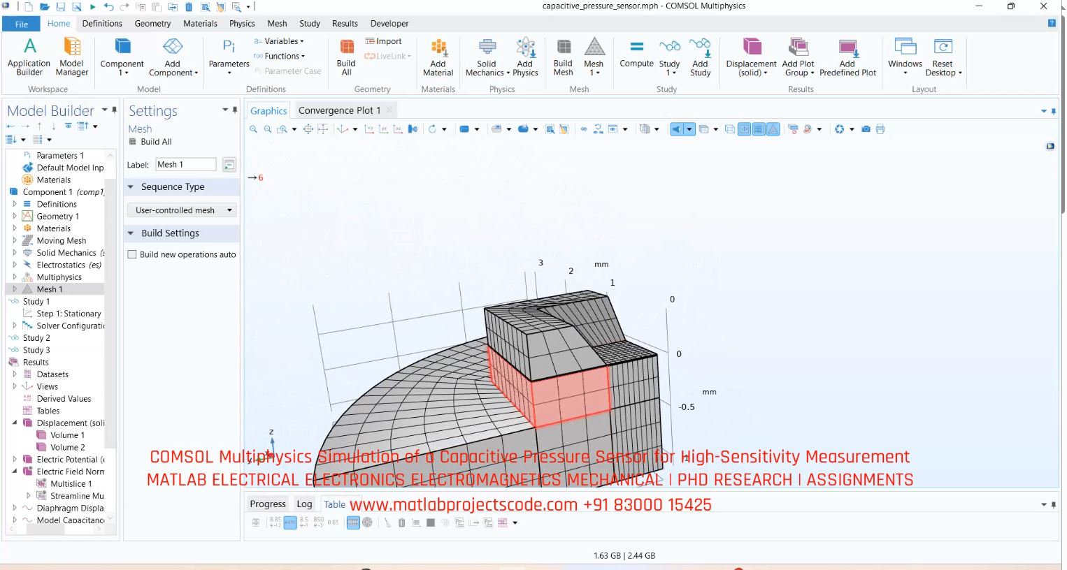 Comsol-Multiphysics-Simulation-Capacitive-Pressure-Sensor-High-Sensitivity-Measurement project simulation thumbnail for Electronics Engineering